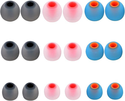 Earbud Replacement Tips Silicone Earbud Tips Earbud Covers Fit for in-Ear Headphones (Inner Hole 3.8mm -5.1mm) Ear Tips Earbud Rubber Tips 9 Pairs S/M/L