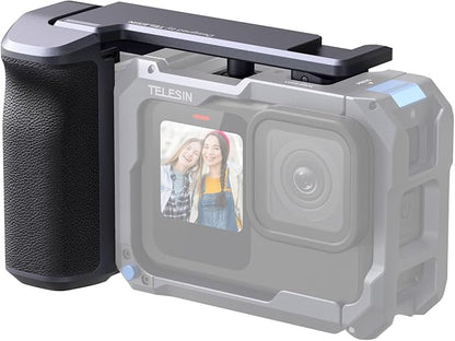 TELESIN Street Grip Kit For Hero 9-13 | Without Metal Rabbit Cage | Camera Grip Holder with Seesaw Design | Ergonomic Handle Grip Design | Backup TF Card Slot | Quick Battery Access | Vlog Grip Holder