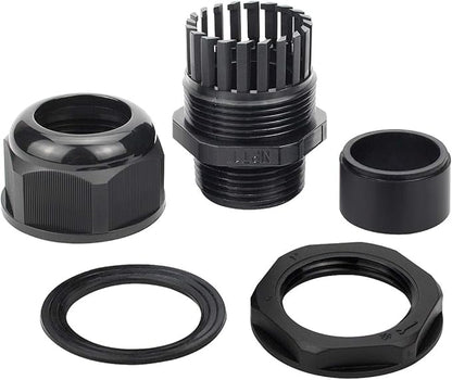 XHF 20 Pcs 1" IP68 Strain Relief Nylon Cord Grip Waterproof NPT Cable Glands Adjustable UL Listed and RoHS Compliant(Black)