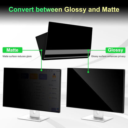 Easges [2 Pack] 24 Inch Computer Privacy Screen Filter for 16:9 Aspect Ratio, Eye Protection, Anti-Glare, Anti-Blue Light Computer Monitor Privacy Filter, Removable Anti-Scratch 24in Protector Film
