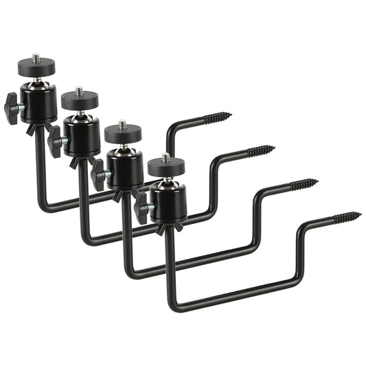 Trail Camera Mount, 4 Pcs Trail Camera Holder with 1/4 in Screw,Hunting Accessories,360° Adjustable Tree Screw Mounting Bracket for Game Cameras, Solar Panels, etc, Easy to Install & Heavy duty