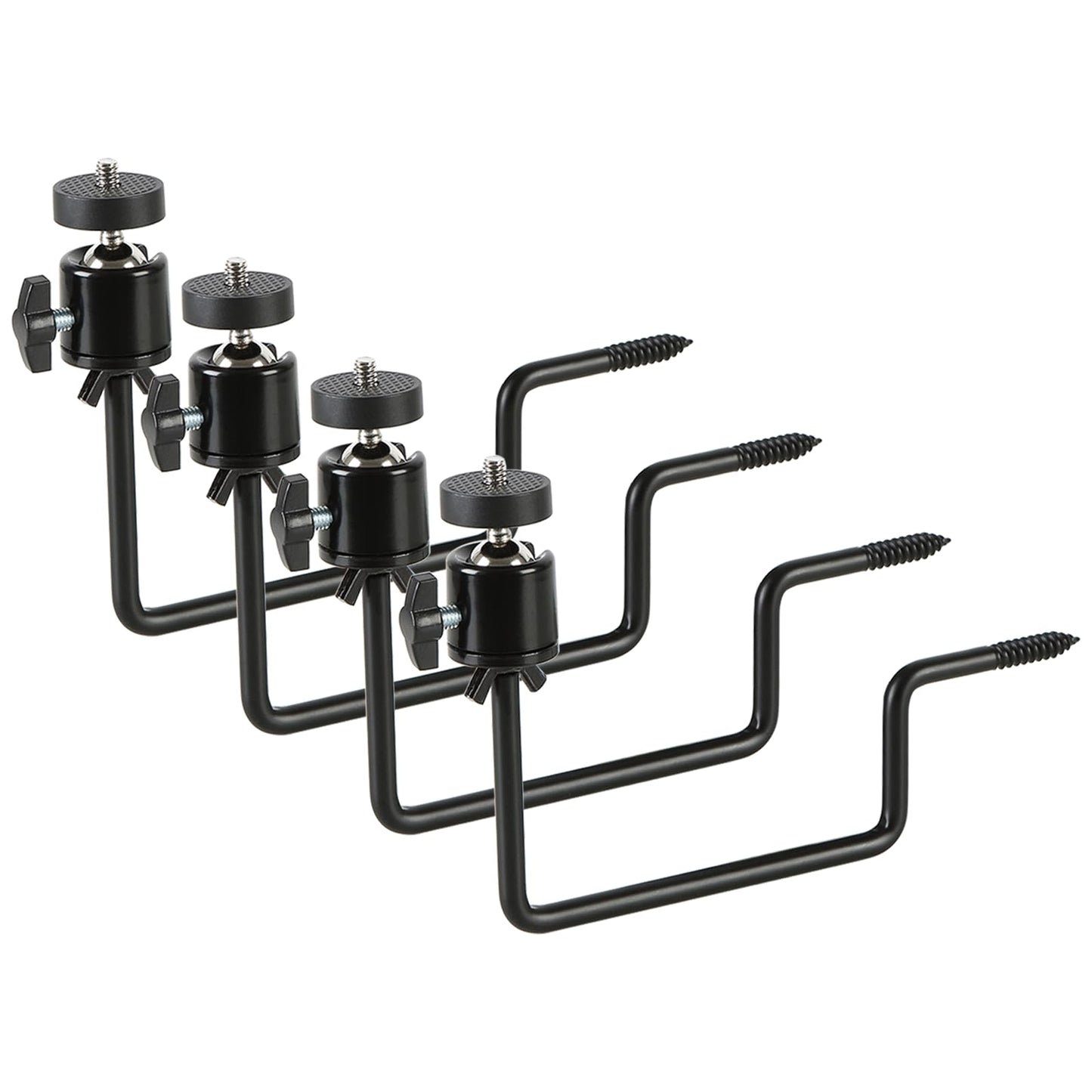 Trail Camera Mount, 4 Pcs Trail Camera Holder with 1/4 in Screw,Hunting Accessories,360° Adjustable Tree Screw Mounting Bracket for Game Cameras, Solar Panels, etc, Easy to Install & Heavy duty