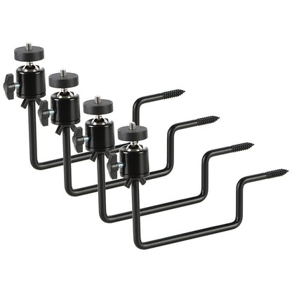 Trail Camera Mount, 4 Pcs Trail Camera Holder with 1/4 in Screw,Hunting Accessories,360° Adjustable Tree Screw Mounting Bracket for Game Cameras, Solar Panels, etc, Easy to Install & Heavy duty