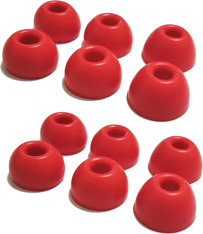 Silicone Earbuds Tips for Beats Studio Buds Ear Tips Replacement for Beats Studio Buds Earbuds 6 Pairs LMS Red