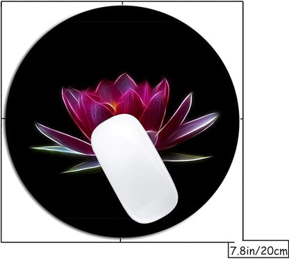 Lotus Flower Water Plant Mouse Pad Round Non-Slip Rubber Mousepad Laptop Office Computer Decor Cute Desk Accessories Customized Design Mouse Pad