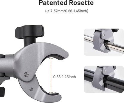 PGYTECH CapLock Super Clamp Mount, Aluminum Alloy Bracket for Insta360 Ace Pro2/X5/X4/X3, Crab Heavy Duty Clamp with 1/4" Screw for Gopro 13/12/11/Osmo Action 5 Pro/4/3/Pocket Action Camera