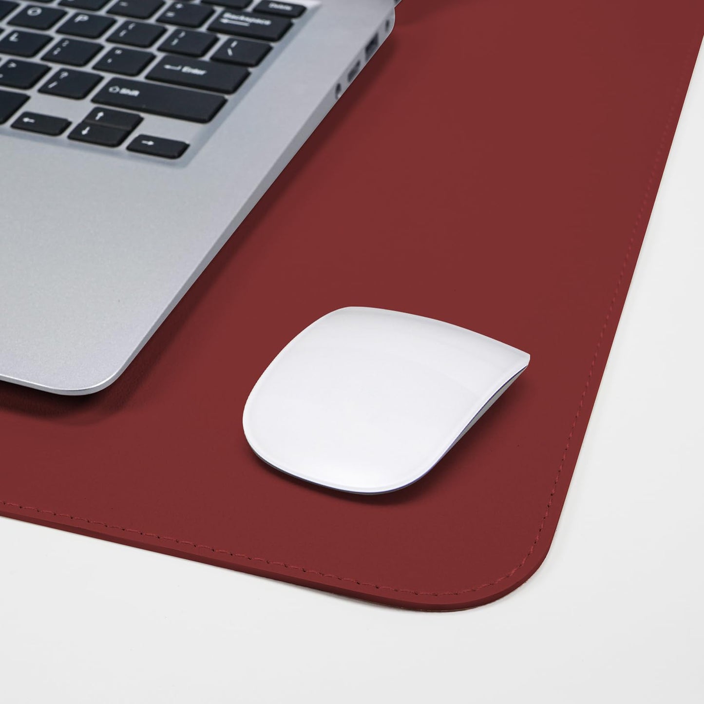 AFIING Leahter Desk Pad 47" x 17", Red,Desk Cover mat