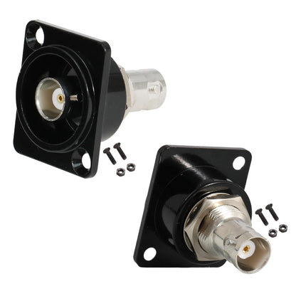PENGLIN 2PCS BNC D Series Panel-Mount Connector, BNC Female to Female Adapter Bulkhead Connector, Coaxial Extension Coupler for Custom Communication & Surveillance Systems
