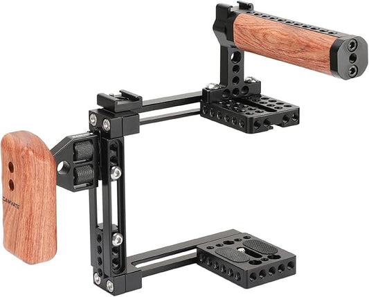 CAMVATE Adjustable Camera Cage Fit for Right Handle and Left Handle Camera