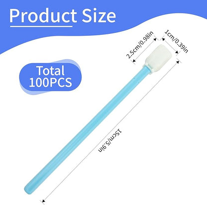 5.9" Foam Cleaning Swabs Lint-Free Lab/Printer/Optical Printheads 100 Pcs Foam Swabs for Inkjet Printheads, Sensors, Cameras and Gun Cleaning