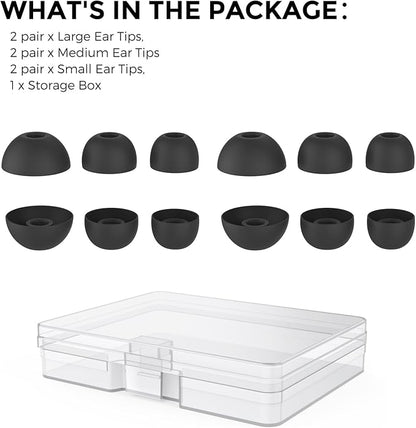 AhaStyle Ear Tips for Beats Studio Buds/Powerbeats Pro 2/Solo Buds/Fit Pro/Studio Buds+【Fit in The Charging Case】6 Pairs S/M/L Silicone Ear Covers Replacement Tips for Beats Wireless Bluetooth Earbuds