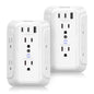 VINTAR Outlet Extender, 6 Outlets Wall Charger with 3 USB(1 USB C,3.4A)