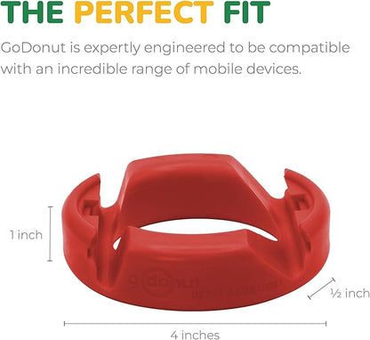 GoDonut – Phone Stand Original – Cell Phone Holder + Tablet Stand Desk Organizer – Compatible with Tablet, iPhone 16 15 14 Pro Max, Android & Most Smartphones - Red