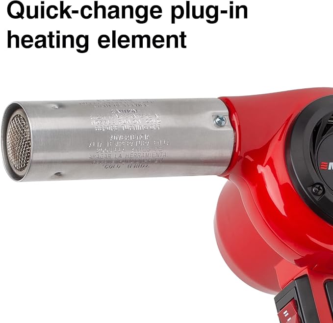 Master Appliance HG-801D Industrial Heat Gun, Quick Change Plug-In Heating Element, 1400° F, 120V, 2220W, 18.5 Amps, Assembled In USA
