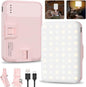 Hagibis LED Camera Light Video Lights Portable Photography Lighting 60 LED 2200mAh Rechargeable Selfie Light 7 Modes, 10-Level Brightness, Portable Clip on Light for Phone/Tablet/Laptop, Pink