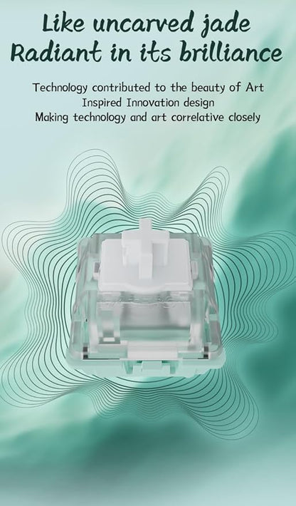 GATERON Magnetic Jade Keyboard Switches, Linear Factory Pre-lubed Freely Setting Pre-Travel Key Switches for Mechanical Keyboard(70PCS)
