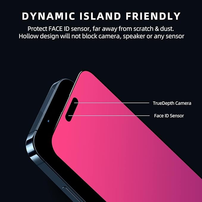 EGKimBa Privacy Screen Protector compatible with iPhone 16 Pro Max, 2 Packs, 6.9 inch Gradient Colorful Electroplated Anti-Spy Anti-Blue Light Easy Installation Tempered Glass