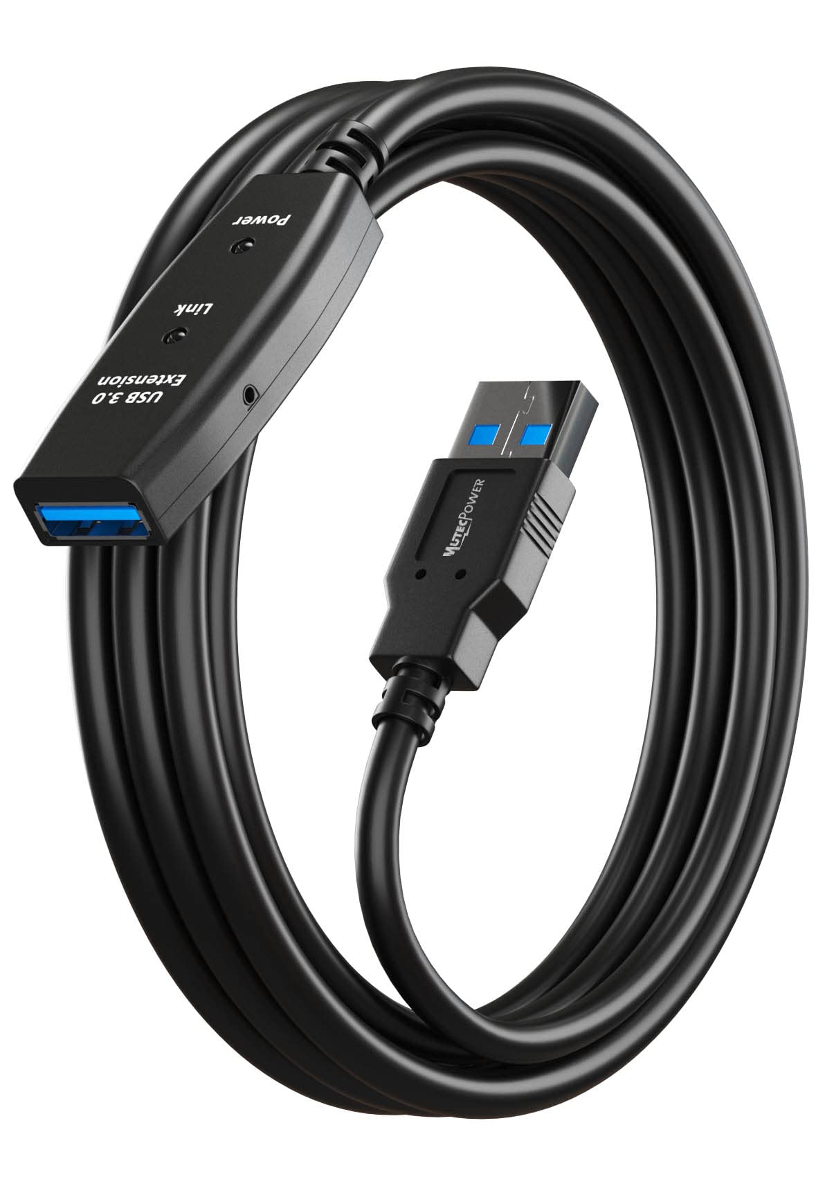 MutecPower 16 Feet Active USB Extension Cable 3.0 Male to Female with A Extension chipset Signal Booster - Active Extension/Repeater Cord 5 Meters / 16 Feet