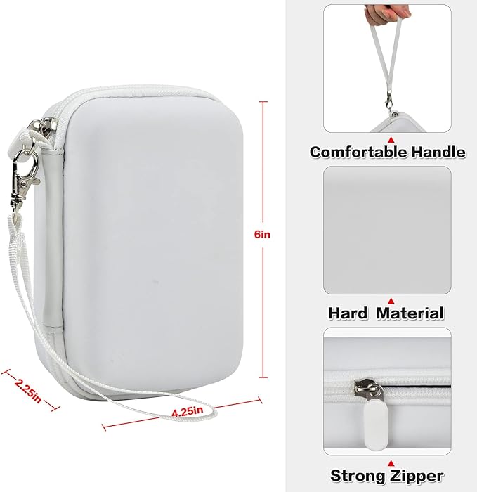 PAIYULE Hard EVA Case for Phomemo D30/D35 for Nelko P21 Label Maker (White)