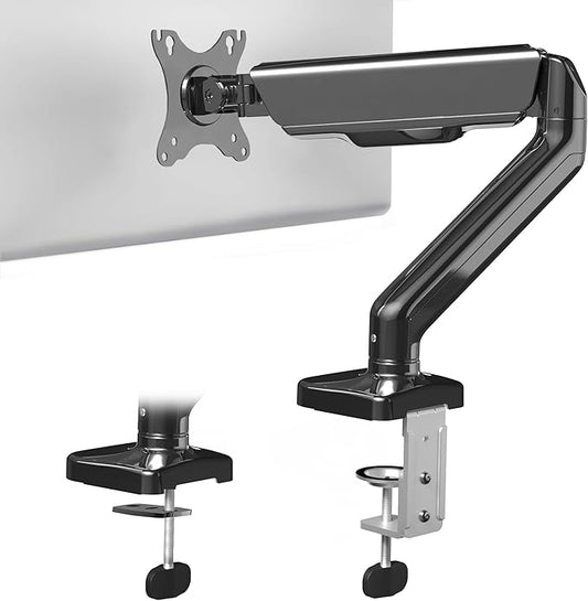 VIVO Single Monitor Stand, Fully Adjustable Arm for 17 to 32 inch Screen, Mechanical Articulating Desk Mount, Gaming and Office Setups, VESA 75x75, 100x100, Max 19.8 lbs, Classic, Black, STAND-V001O