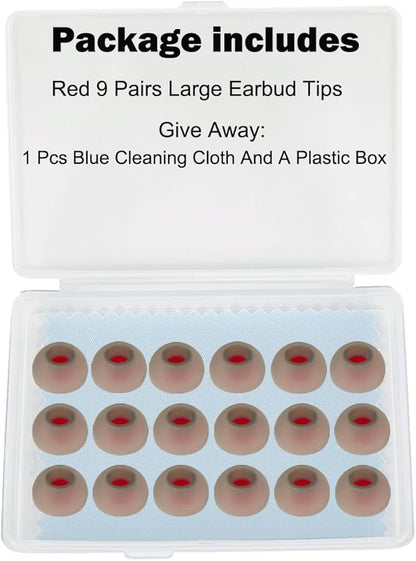 Earbud Tips Replacement Earbud Tips Earbud Replacement Tips Headphone Earbud Tips Silicone Earbud Tips Earbud Cap Compatible with Powerbeats 2 Powerbeats 3 Lg Samsung Earbuds Tips Red L 9 Pairs