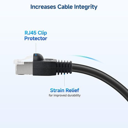 Cable Matters 200-Pack Cat6 / Cat5e RJ45 Strain Relief Boots, RJ45 Boot, Cat 6 Boot, Cat6 Ethernet Boots, Black, Suitable for 6.5mm (0.25in) Ethernet Cables