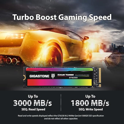 Gigastone M.2 SSD 500GB PCIe 3.0 NVMe SSD 3,000MB/s Internal Gaming Solid State Hard Drives Upgrade PC Laptop Storage High Speed Response for Gamers Graphic Design Creators IT Pros PCIe Gen3x4