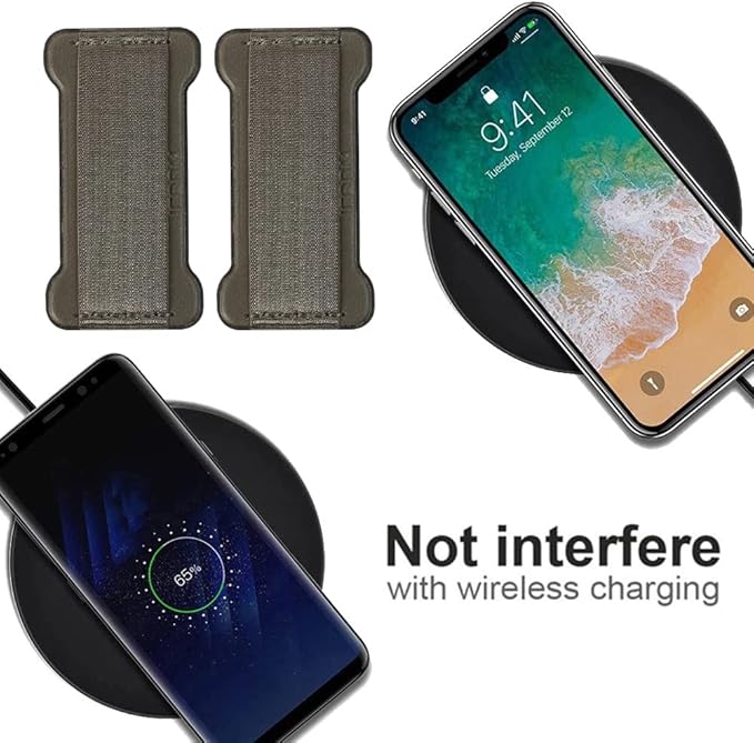 Phone Grip Holder for Hand, Universal Finger Strap Phone Holder, Finger Selfie Grip Compatible with Most Smartphones (Gary) - 2Pack