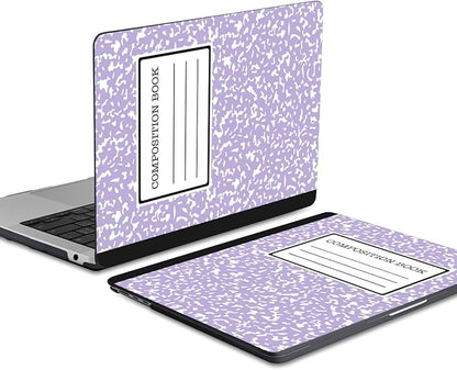 MEEgoodo Case for M4/M3/M2 MacBook Air 13.6 inch Case 2025 2024 2022, Fit Model A3240/A3113/A2681, Laptop Hard Shell with Keyboard Cover Compatible with MacBook Air 13 inch, Composition Book Purple