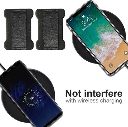 Universal Phone Grip for Smartphones - Phone Holder for Hand for Back of Phone - Wireless Charging Compatible (Black) - 3Pack