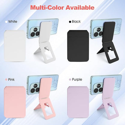 Phone Stand, Foldable Magnetic Phone Tripod, Angle Adjustment & Strong Magnets PU Leather Phone Stand, Compatible with All Smart Phone 16/15/14/13/12(Pink)