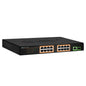 BV-Tech 18-Port Gigabit PoE+ Switch | 16 PoE+ Ports @ 120W & 2 Gigabit Uplink Ports | 802.3af/at 30W/Port | Unmanaged Plug and Play | for IP Cameras & Access Points