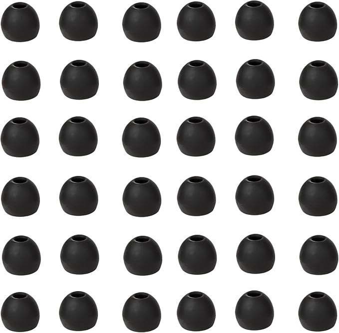 36 Pieces Small Earbud Tips Soft and Comfortable Silicone Earbud Tips Ear Bud Replacement Pieces Silicone Fit Most in-Ear Headphones，Inner Hole 3.8mm -5.5mm，Small Black Replacement Eartips