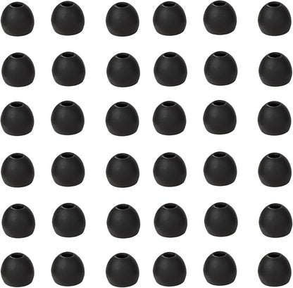 36 Pieces Small Earbud Tips Soft and Comfortable Silicone Earbud Tips Ear Bud Replacement Pieces Silicone Fit Most in-Ear Headphones，Inner Hole 3.8mm -5.5mm，Small Black Replacement Eartips