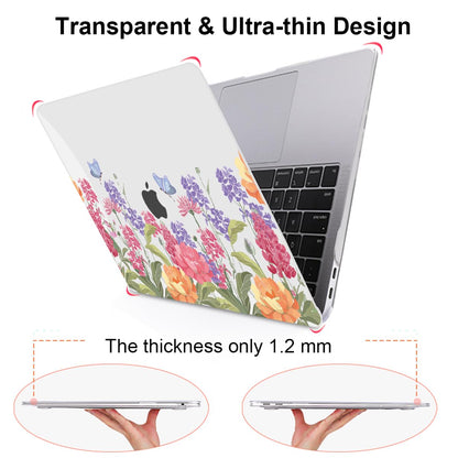 LCMOCICO for MacBook Pro 13 Inch Case 2022 2021 2020 Release A2338 M2 M1 A2251 A2289, Plastic Hard Shell Case for MacBook Pro 13.3 inch with Touch Bar & Touch ID, Pink & Purple Flowers