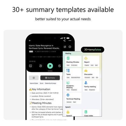 E EAZEYAI AI Voice Recorder, Unlimited Transcribe & Summarize