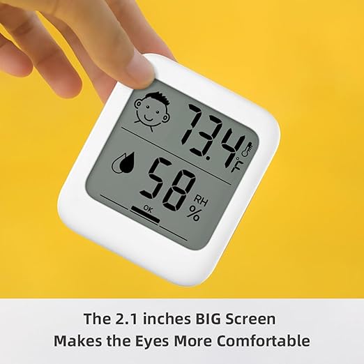 Digital Thermometer and Hygrometer with Comfort Face Display, Hygrometer, Stand, Magnet, Hanging, Simple, Infectious Disease Prevention, Heat Stroke Prevention (Simple, No Clock)