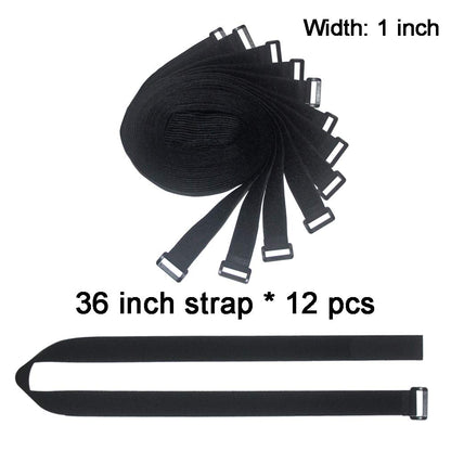 UONIKA 36 inch Cable Straps,12 pcs Reusable Fastening Hook and Loop Utility Cable Ties Down Wraps Adjustable Cinch Straps