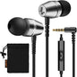 LUDOS OMNITONE Wired Earbuds in-Ear Headphones, 5 Years Warranty, Earphones with Microphone, 3.5 mm Jack Corded Ear Buds, Videoconference for iPhone, Samsung, Laptop, Kids, School Students - Grey