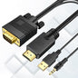 VGA (Sources) to HDMI(Display) Cable 10ft with Audio, VGA to HDMI Adapter Cable Compatible Well Witch Computer/Projector/Laptop to Monitor/TV