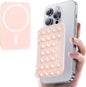 for MagSafe Suction Mount - 29 Silicone Suction Cup Phone Mount with Magnetic Phone Grip, for iPhone 12/13/14/15/16 Series, Hands-Free Sticky Grip for TikTok/Instagram, Light Pink