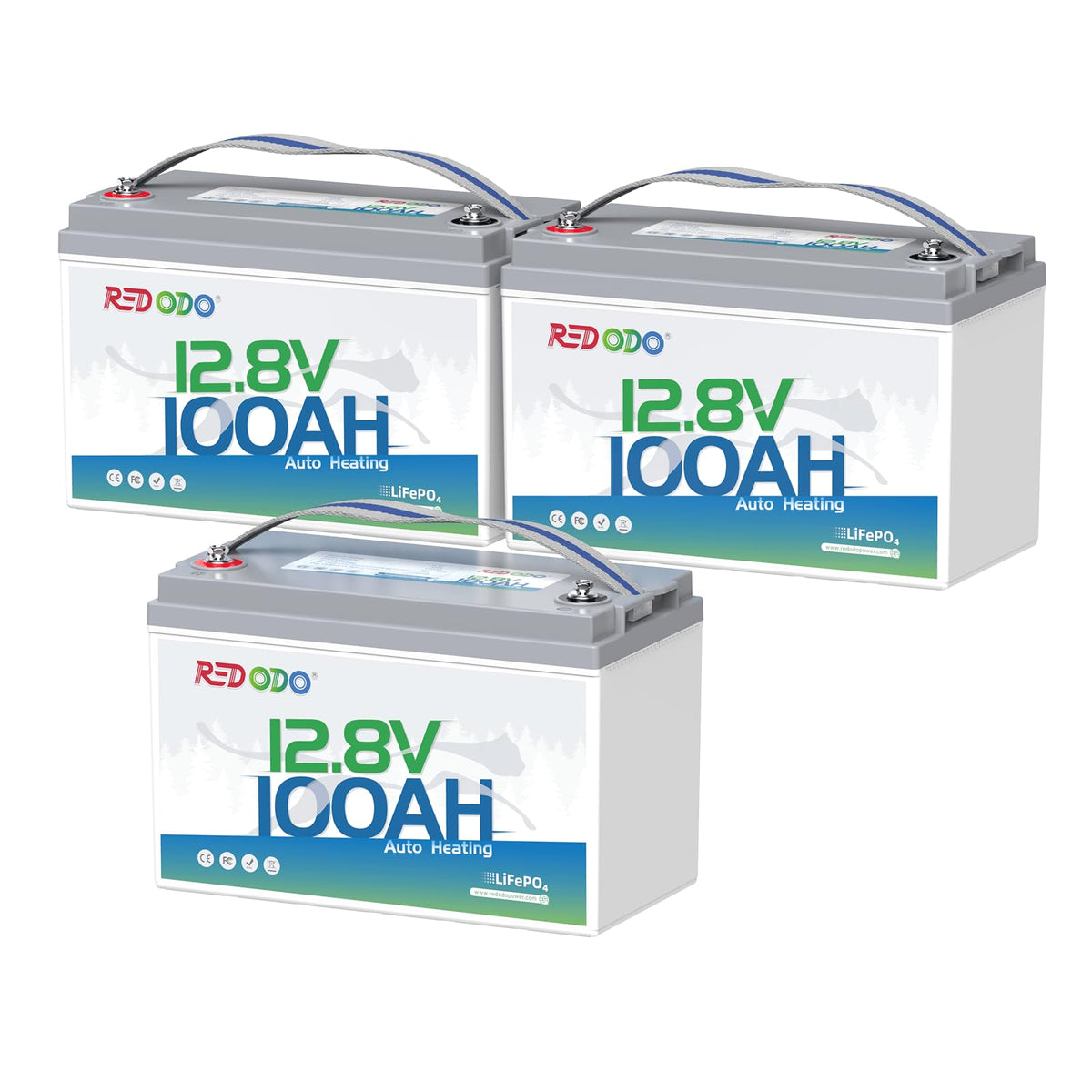 Redodo 2-Pack 12V 200Ah LiFePO4 Battery, 200A BMS, for RV, Marine, Solar