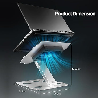 IMMOENUC Laptop Cooling Stand with Peltier Cooler Adjustable Height & Angle, Whisper-Quiet Aluminum Thermoelectric Cooler for 12-19 Inch Laptops, MacBook/Dell/HP/Lenovo Fast Cooling Notebook