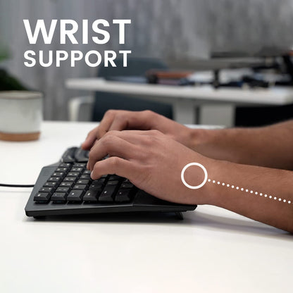 Perixx PERIBOARD-535BR Wired Ergonomic Mechanical Split Keyboard - Low-Profile Brown Tactile Switches - Programmable Feature with Macro Keys - Compatible with Windows and Mac OS X - US English, Black