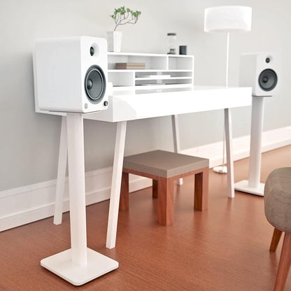 Kanto SP26PLW 26 Inch Bookshelf Speaker Stand - Low Profile - 2 Pack (White)