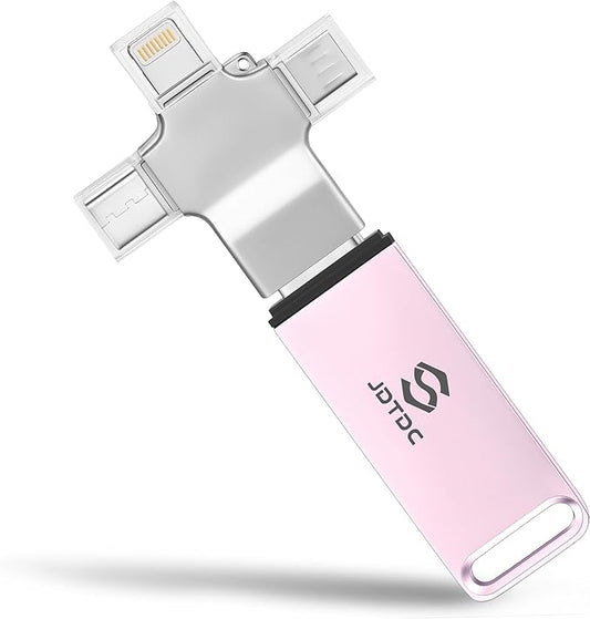 Multiport-Photo-Stick-USB-Flash-Drive 128GB | Truly Automatic Backup for iPhone iPad Android PC Mac | Offline Secure Photo Backup Storage Easy Photo Backup & Transfer Device Picture Saver MemoryStick