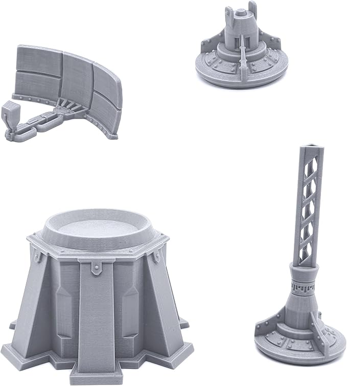 EnderToys Armored Barracks Set by Terrain4Print, 3D Printed Tabletop RPG Scenery and Wargame Terrain 28mm Miniatures, Grey