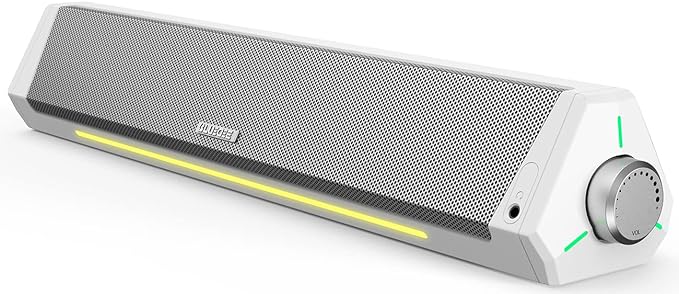 Bluedee Computer Speakers, Bluetooth Computer Soundbar, HiFi Stereo, 3.5mm Aux-in Connection, USB Powered Computer Speakers for Desktop Monitor, PC, Laptop, Tablets