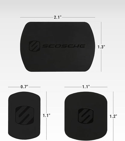 Scosche MRK2PK-UB MagicMount Replacement Metal Plate Kit for Phone, Metal Plates for Magnetic Mount Cell Phone Holder for Car, Universal with All Devices and Phone Case, Black, Pack of 2