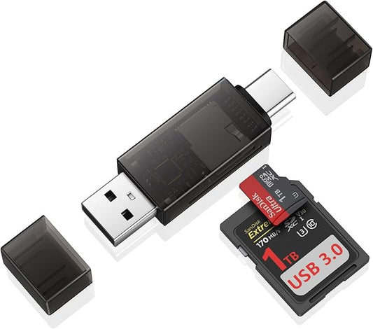 SD Card Reader USB C,Dual Slots USB 3.0 Type C to Micro SD Card Adapter,Memory Card Reader for MicroSD,SDHC,SDXC,Compatible with iPhone 17 16,Laptop,PC,MacBook Pro/Air,iPad Pro,Android Samsung S25 A17